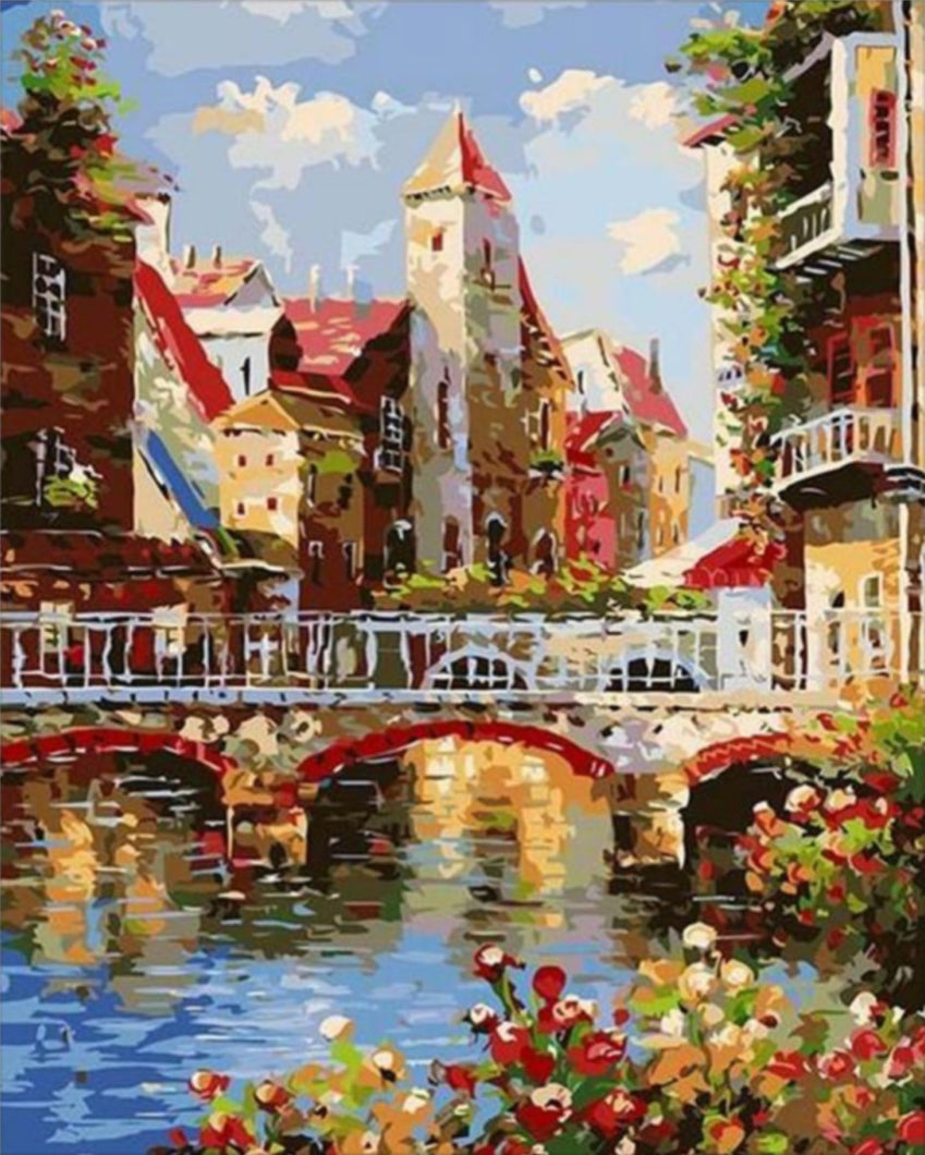 Virág Híd Amszterdamban - számfestő készlet