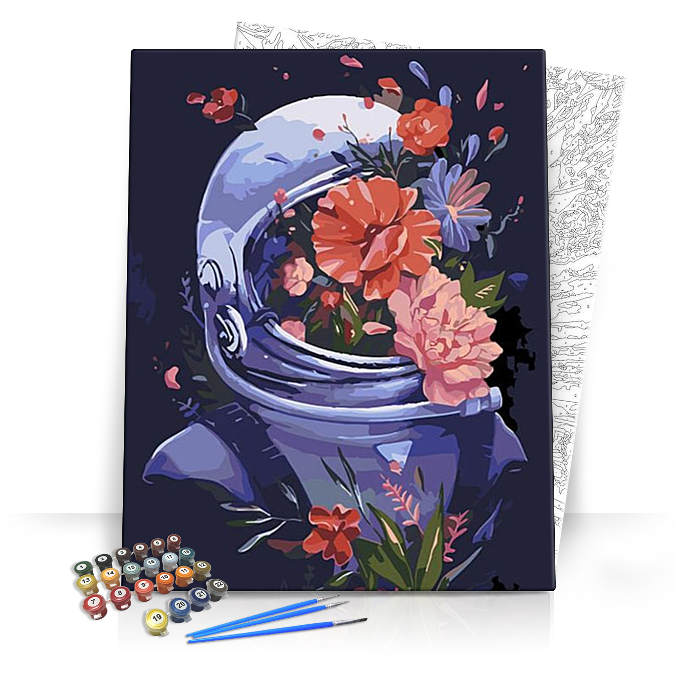 Virágba borult űrruha - számfestő készlet