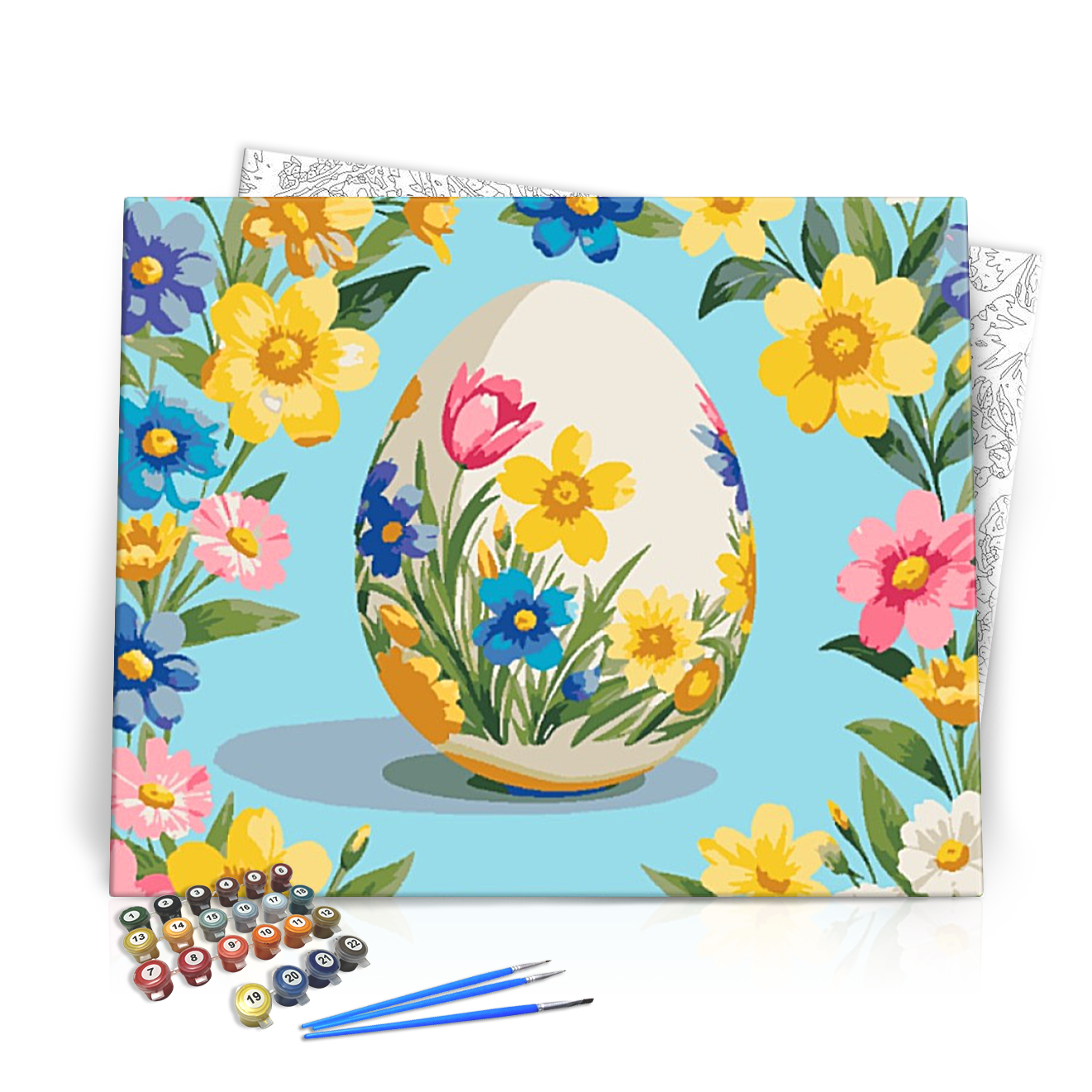 Virágos Tojás - húsvéti számfestő készlet