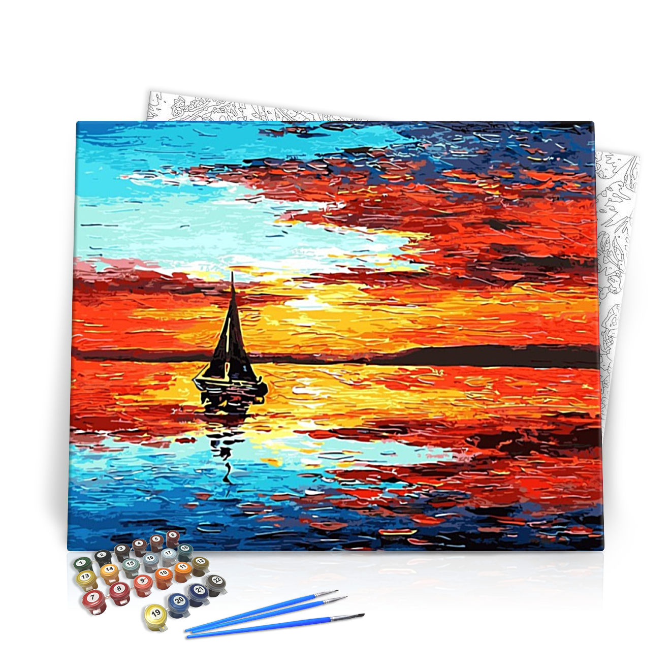 Vitorlás a Napnyugtában - számfestő készlet