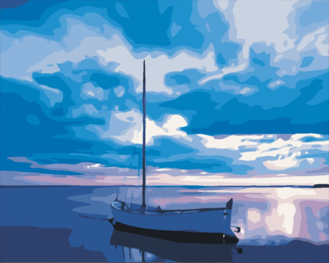 Vitorlás Kék Égboltnál - számfestő készlet