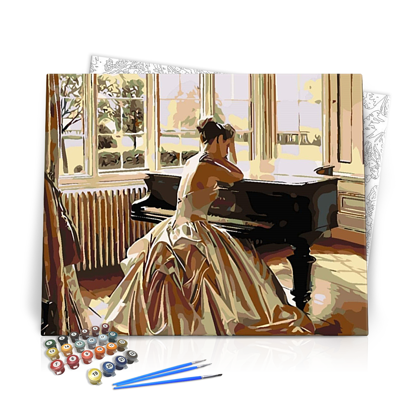 Zongorázó Nő - számfestő készlet