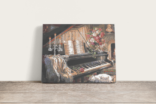 Rózsás Zongora - számfestő készlet