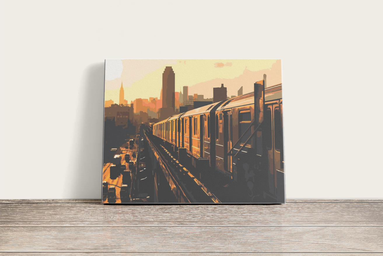 Vonat New Yorkban - számfestő készlet