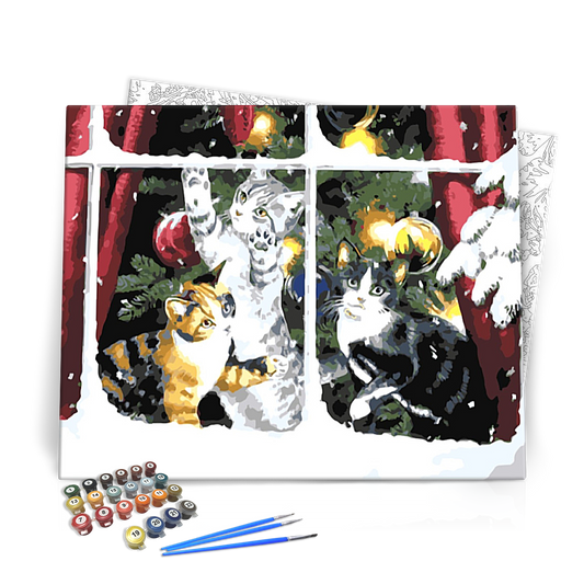 Állatok Karácsonykor - számfestő készlet