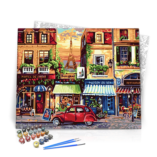 Autó Párizsban - számfestő készlet