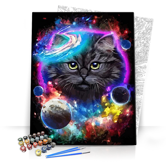 Cica a galaxisban - számfestő készlet