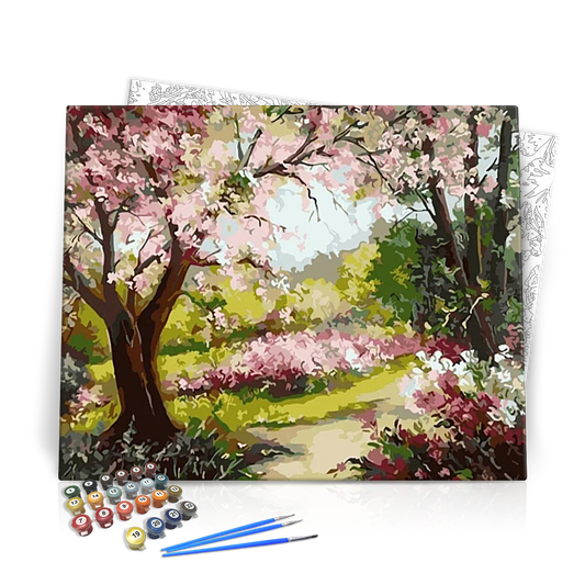 Cseresznye fa az erdőben - számfestő készlet