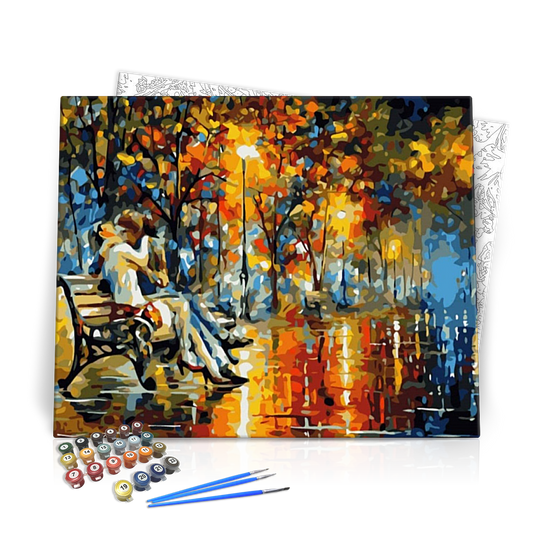 Csók a Padon - számfestő készlet