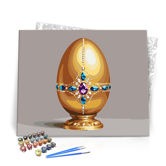 Díszített Aranytojás - húsvéti számfestő készlet