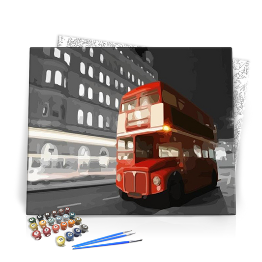 Emeletes busz - számfestő készlet