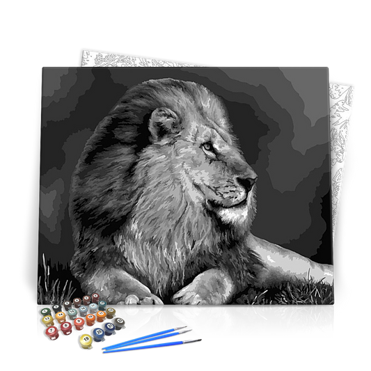 Fekvő oroszlán - számfestő készlet