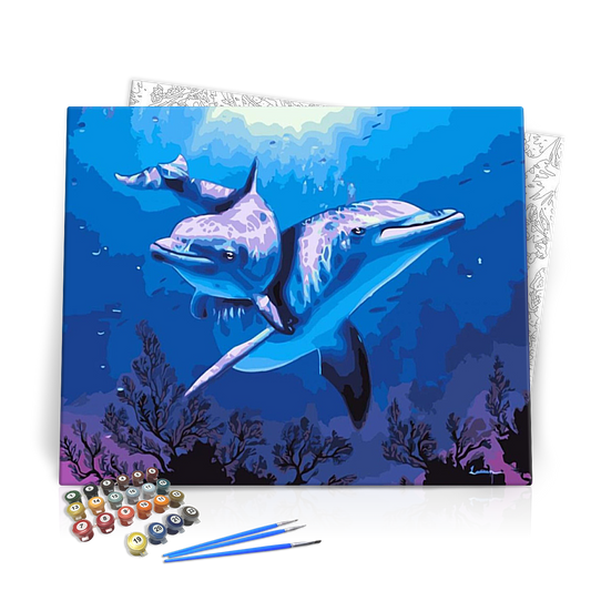 Felszabadult delfinek - számfestő készlet