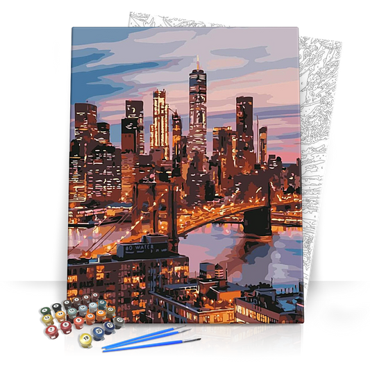 Fényárban úszó város - számfestő készlet