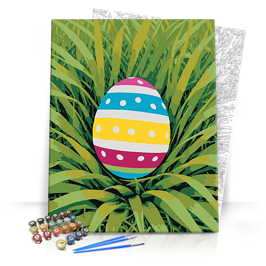 Festett Tojás a Fűben - húsvéti számfestő készlet