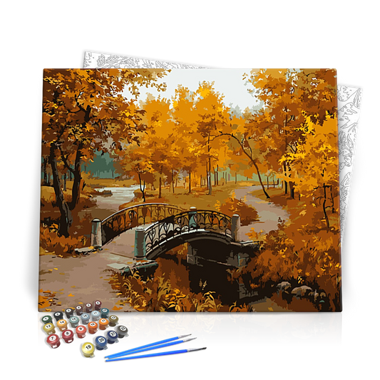Híd az Őszi Erdőben - számfestő készlet