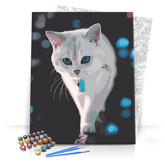 Hófehér kiscica - számfestő készlet