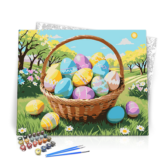 Húsvéti Tojás Kosár - húsvéti számfestő készlet