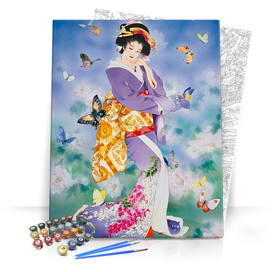 Japán Klasszikus Énekes - számfestő készlet