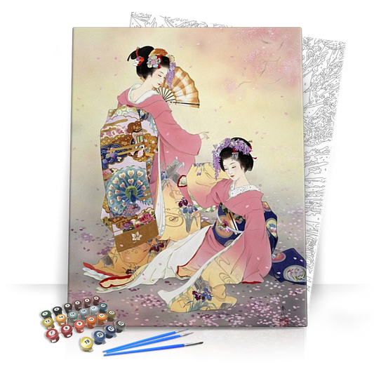 Japán Klasszikus Zenész - számfestő készlet