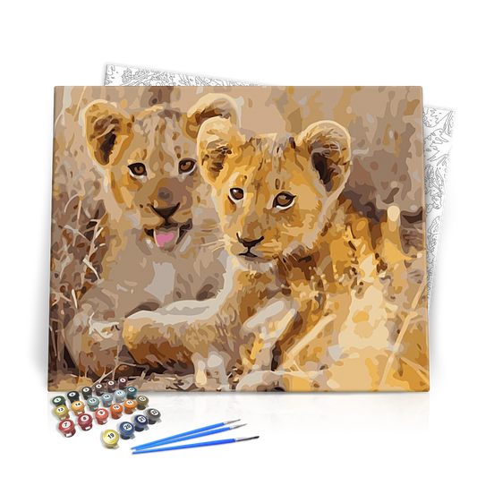 Játékos kisoroszlánok - számfestő készlet