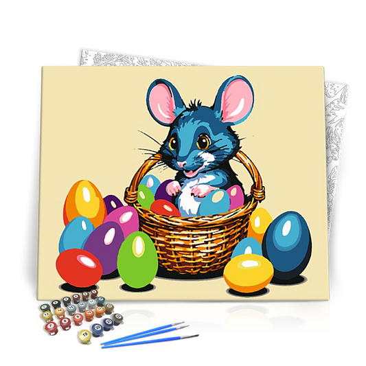 Kisegér a Kosárban - húsvéti számfestő készlet