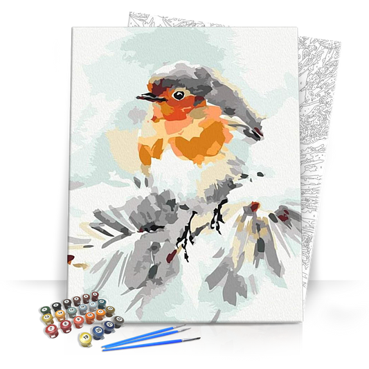 Kismadár a Télben - számfestő készlet