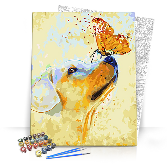 Kutyus és pillangó - számfestő készlet