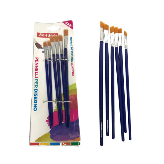 Lapos Ecset Készlet - 6 darabos