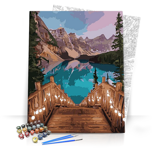 Lépcső a tóhoz - számfestő készlet