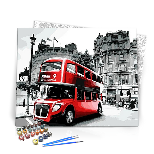 Londoni emeletes busz - számfestő készlet