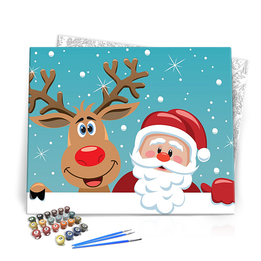 Mikulás és Rudolf - számfestő készlet