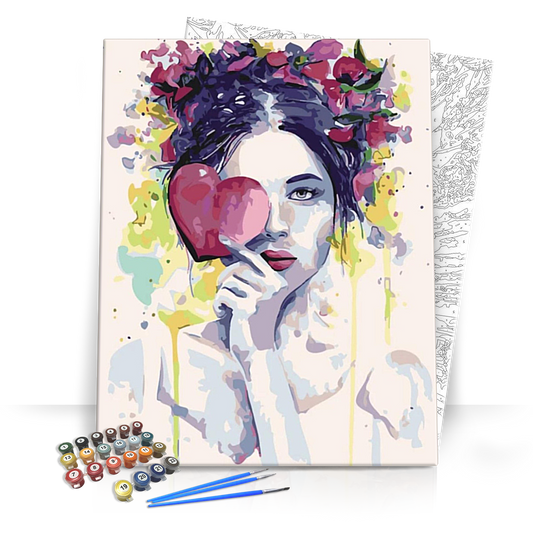 Női szív - számfestő készlet