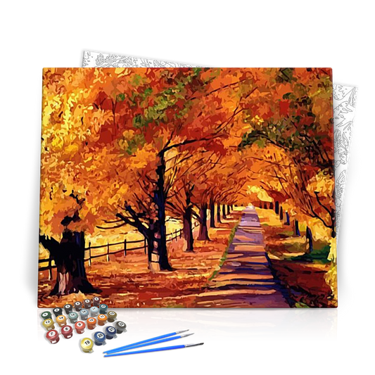 Őszi falevelek - számfestő készlet