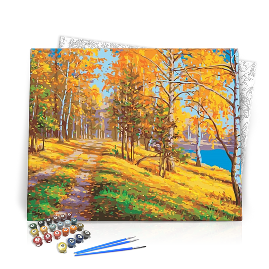 Őszi Színes Erdei Ösvény - számfestő készlet