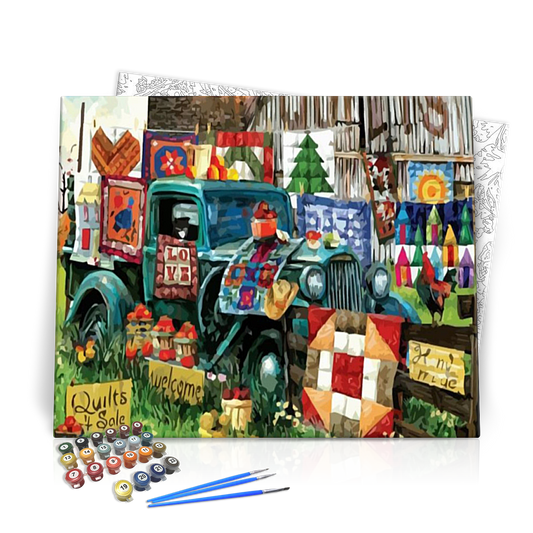 Paplanok a furgonon - számfestő készlet