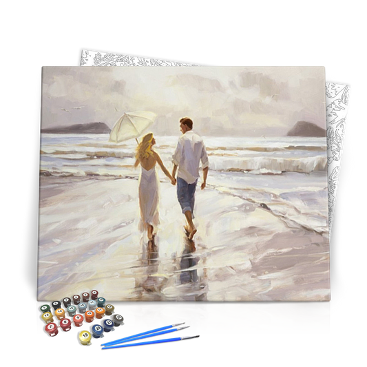 Pár a tengerparton- számfestő készlet