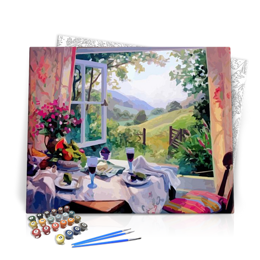 Pazar táj - számfestő készlet