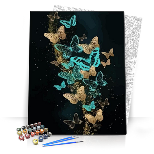 Pillangók sötétben - számfestő készlet