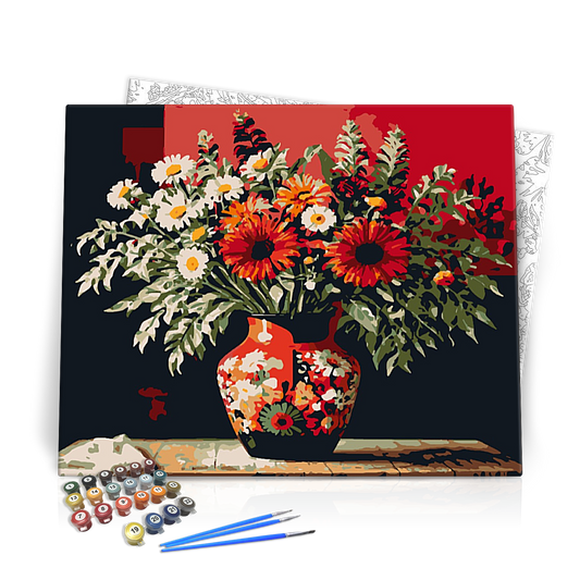 Piros színekben - számfestő készlet