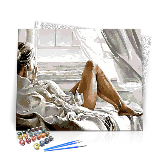 Reggel a tengerparton - számfestő készlet