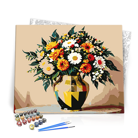 Reggeli ragyogó virágok - számfestő készlet