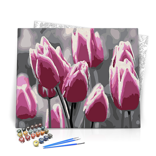 Rózsaszín Tulipánok - számfestő készlet