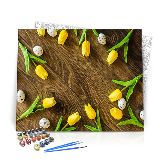 Sárga Tulipánok - húsvéti számfestő készlet