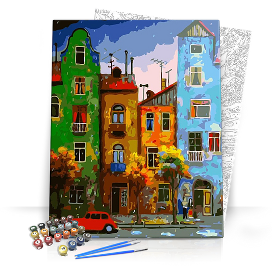 Színes házak - számfestő készlet