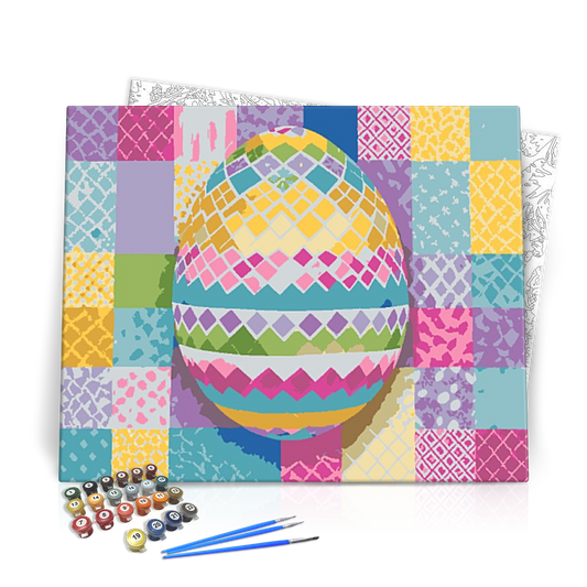 Színes Kockás Tojás - húsvéti számfestő készlet