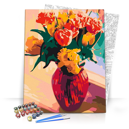 Színes Tulipán Csokor - számfestő készlet