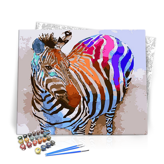 Színes Zebra 2 - számfestő készlet