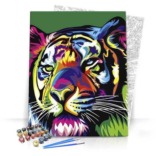 Szivárvány tigris - számfestő készlet