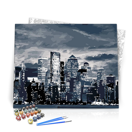 Szürke város - számfestő készlet